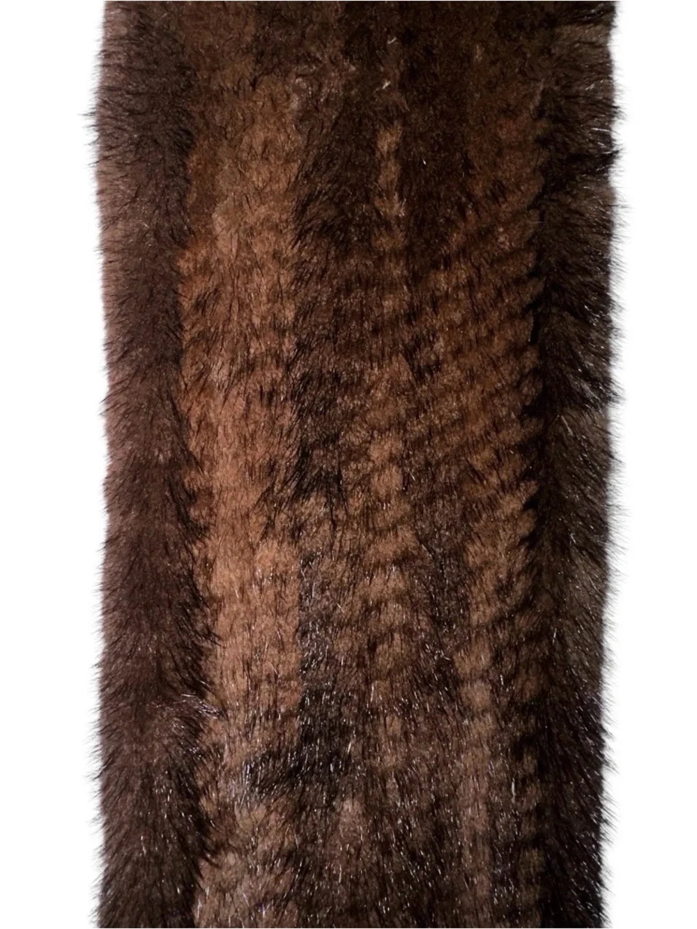 Men’s MAHOGANY MINK Knitted MINK Scarf, 70”L, Certified Vintage Fur